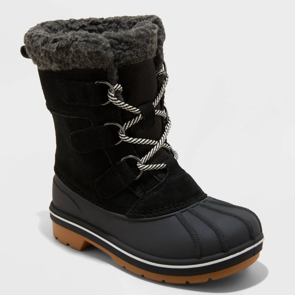 Cat & Jack Other - Cat & Jack kids Black and Gray Winter snow Boots size 13